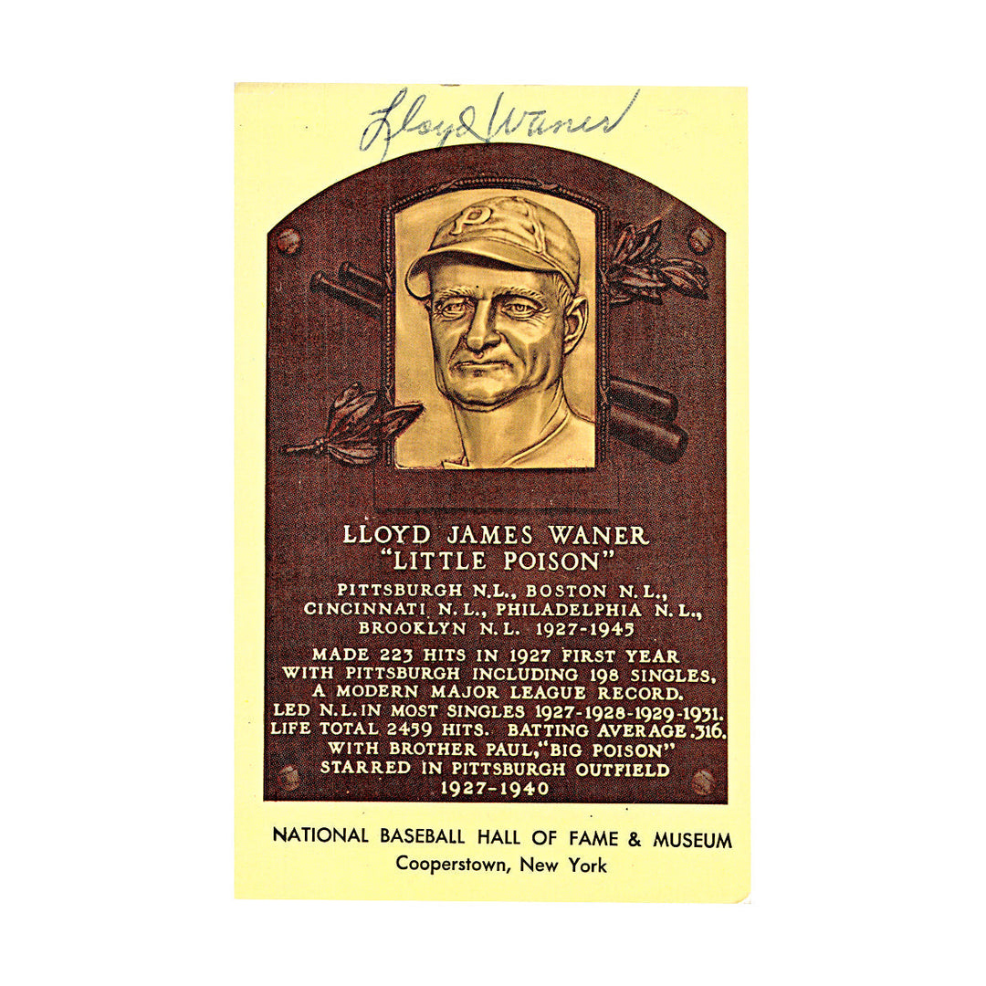Lloyd Waner Pittsburgh Pirates Autograph Signed Hall of Fame Card (JSA COA #CE17297)