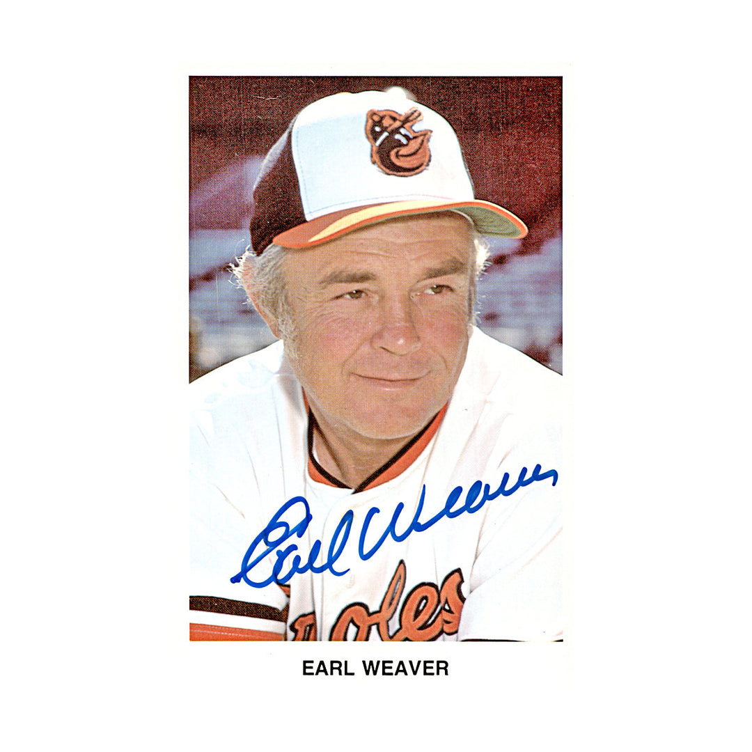 Earl Weaver Baltimore Orioles Autograph Signed 3.5x5.5 Photo (JSA COA #CE17277)
