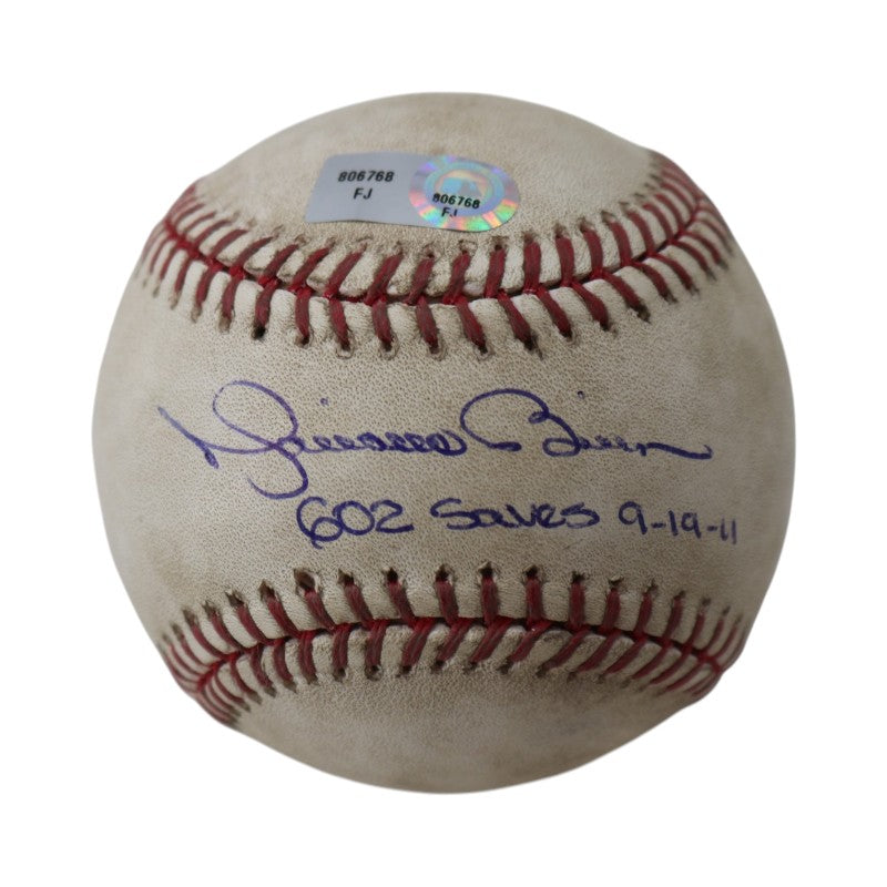 Mariano Rivera New York Yankees Autographed Inscribed Game Used OMLB Baseball MLB Auth