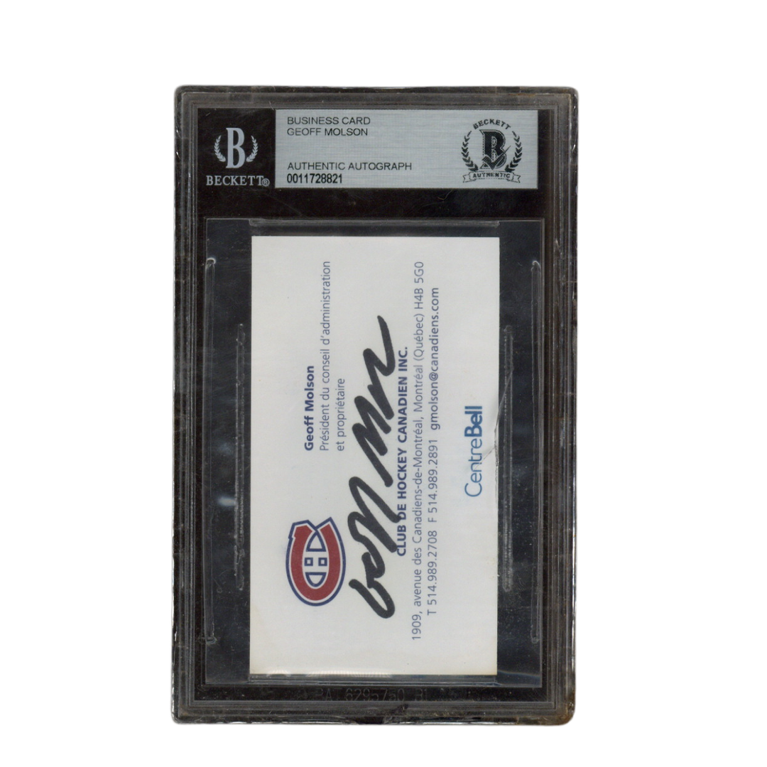 Geoff Molson Autographed Signed Montreal Canadiens Business Card Beckett