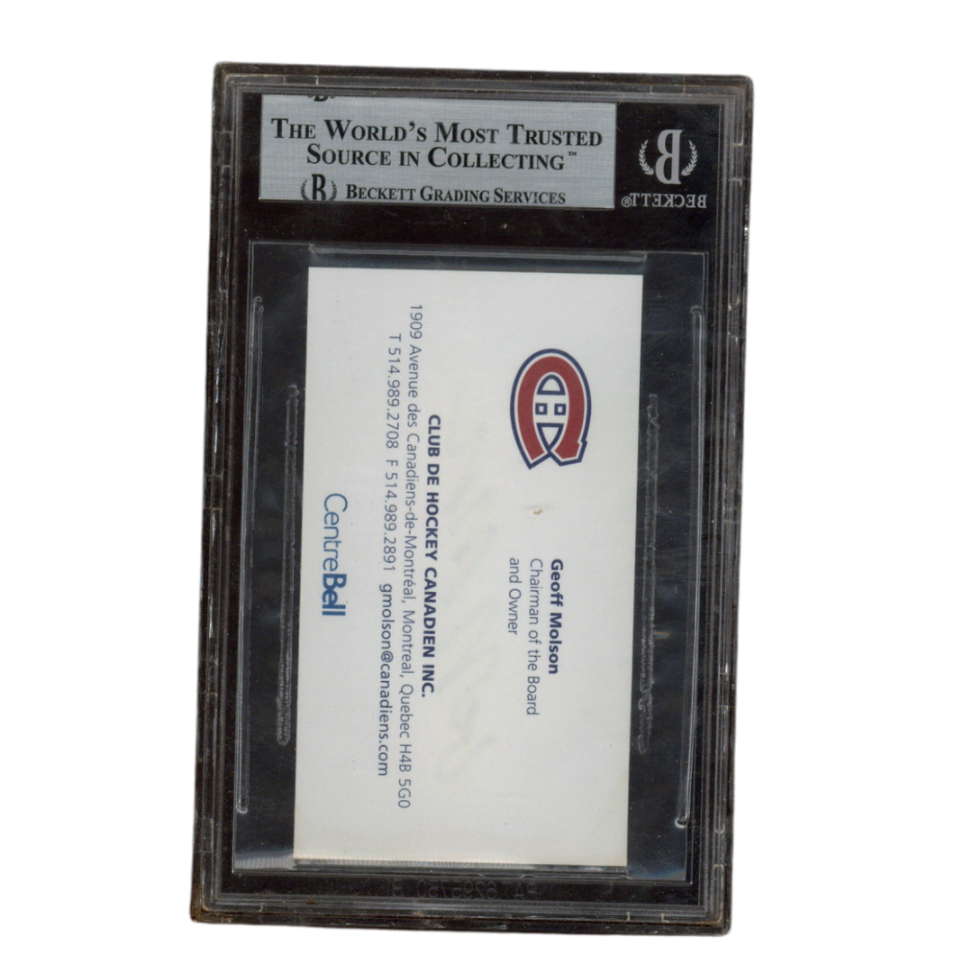 Geoff Molson Autographed Signed Montreal Canadiens Business Card Beckett