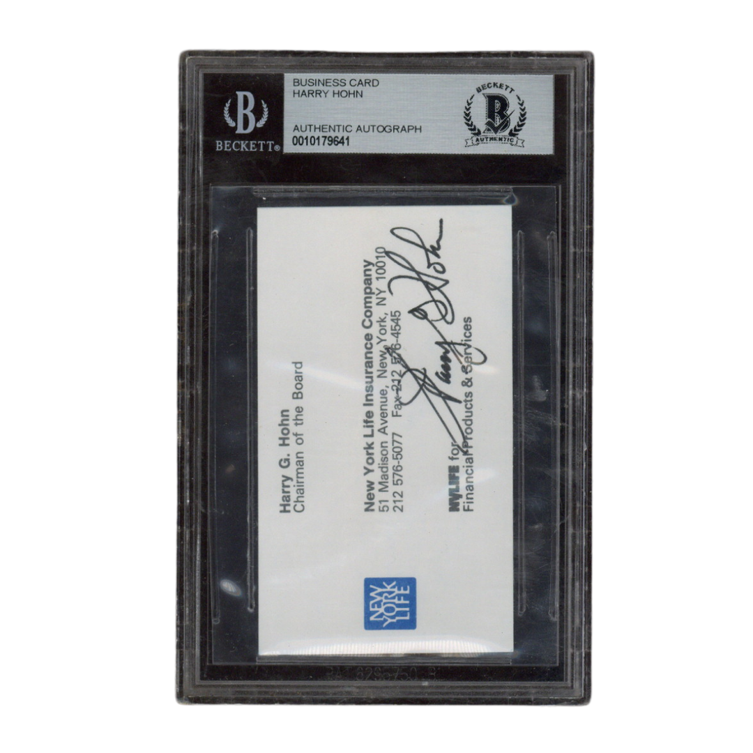 Harry Honh Autographed Signed New York Life Insurance Business Card Beckett