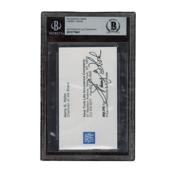 Harry Honh Autographed Signed New York Life Insurance Business Card Beckett