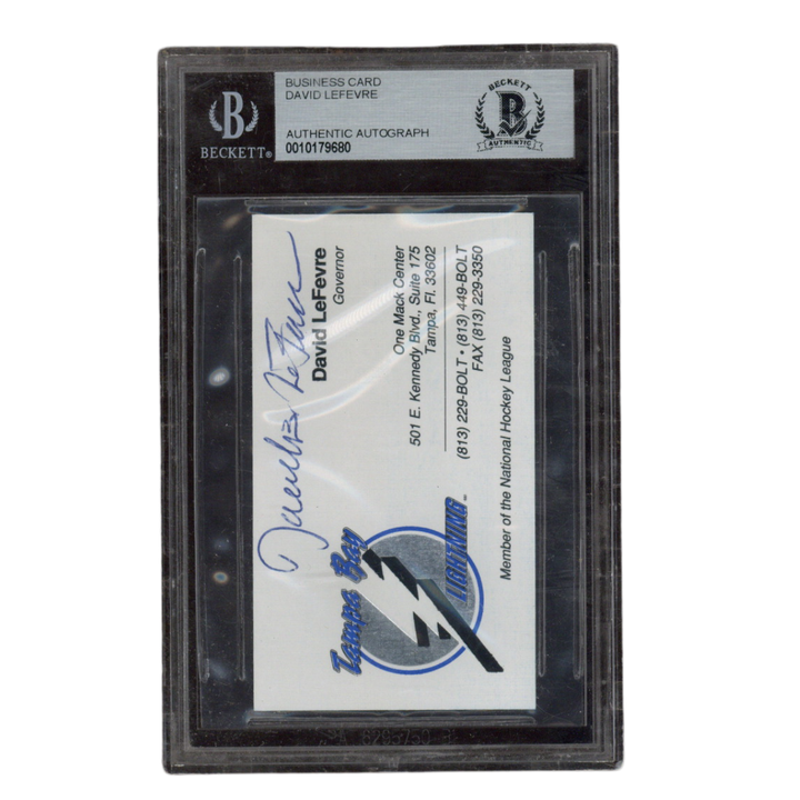 David LeFevre Autographed Signed Tampa Bay Lightning Business Card Beckett
