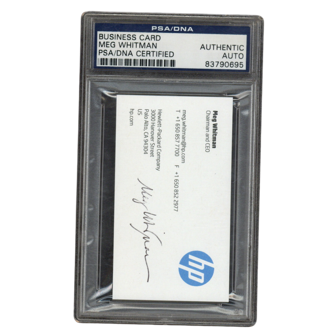 Meg Whitman Autographed Signed HP Hewlett-Packard Company Business Card PSA