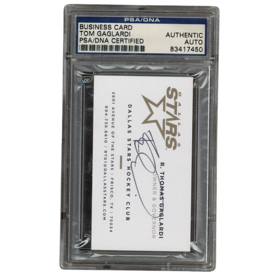 R Thomas Gaglardi Autographed Signed Dallas Stars Business Card PSA