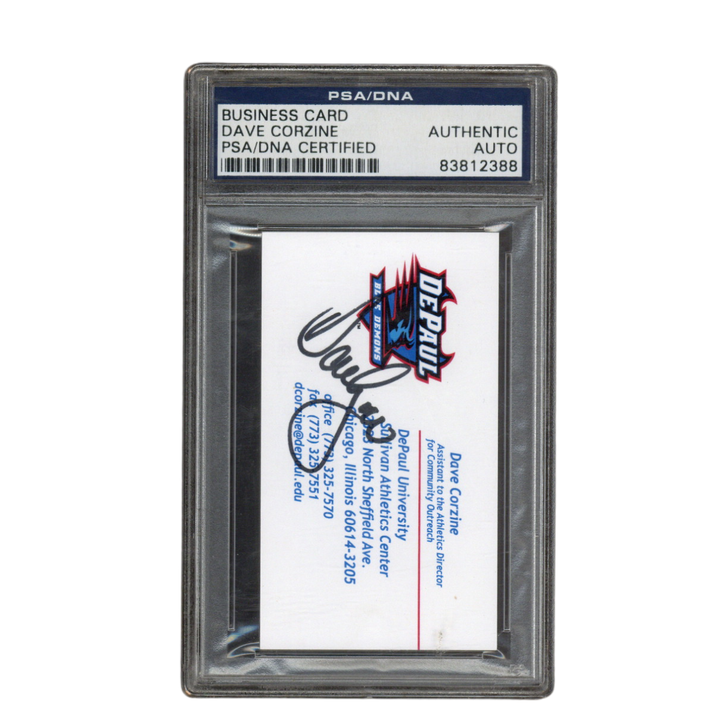 Dave Corzine Autographed Signed DePaul University Athletics Business Card PSA
