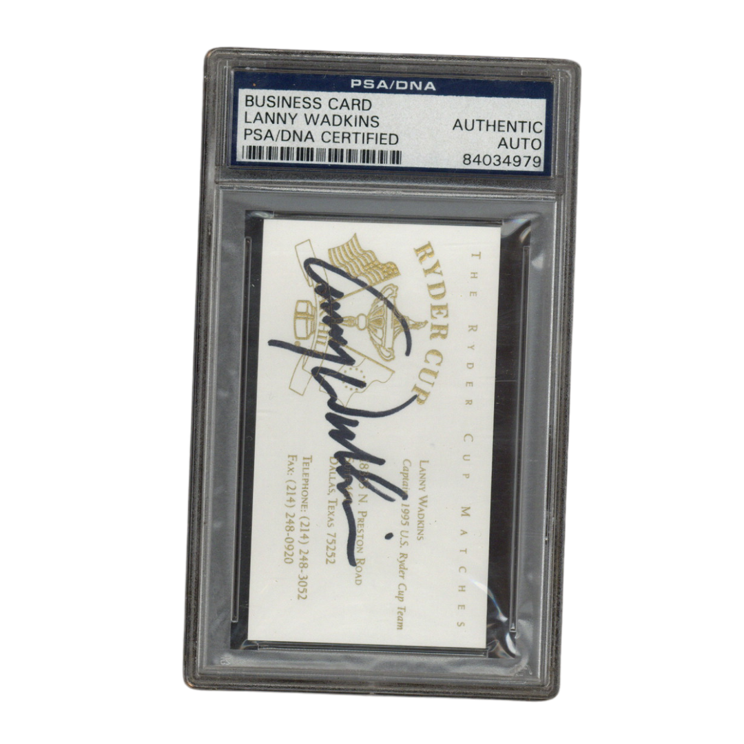 Larry Wadkins Autographed Signed Captain 1995 US Ryder Cup Business Card PSA