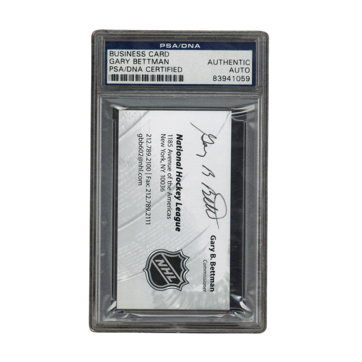 Gary B Bettman Autographed Signed NHL Commissioner Business Card PSA