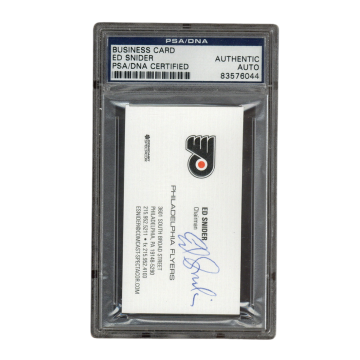 Ed Snider Autographed Signed Philadelphia Flyers Business Card PSA