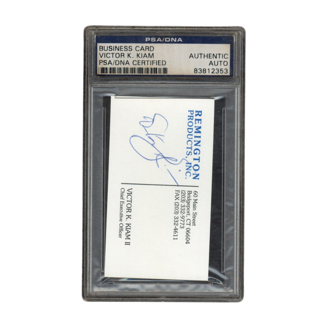 Victor K Kiam II Autographed Signed Remington Products Business Card PSA