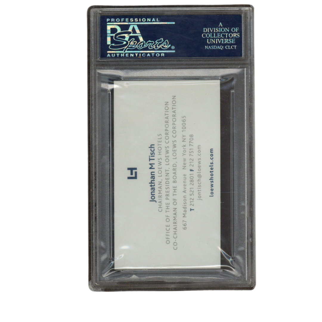 Jonathan M Tisch Autographed Signed Loews Hotels Corporation Business Card PSA