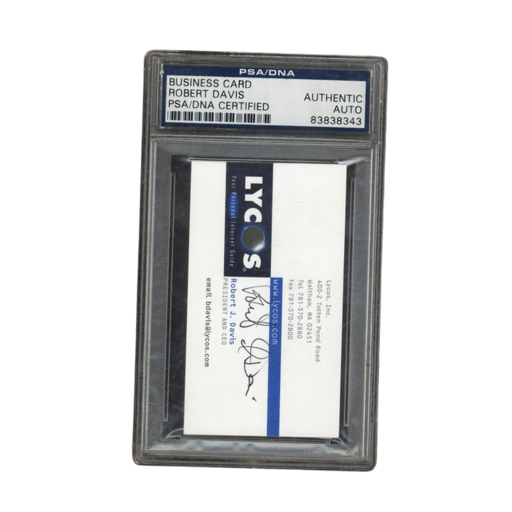 Robert J Davis Autographed Signed Lycos Incorporated Business Card PSA