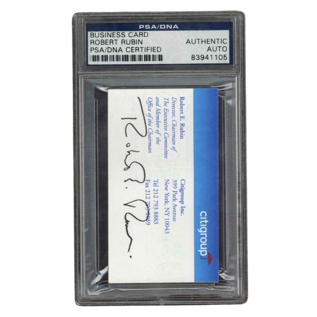 Robert E Rubin Autographed Signed Citigroup Incorporated Business Card PSA