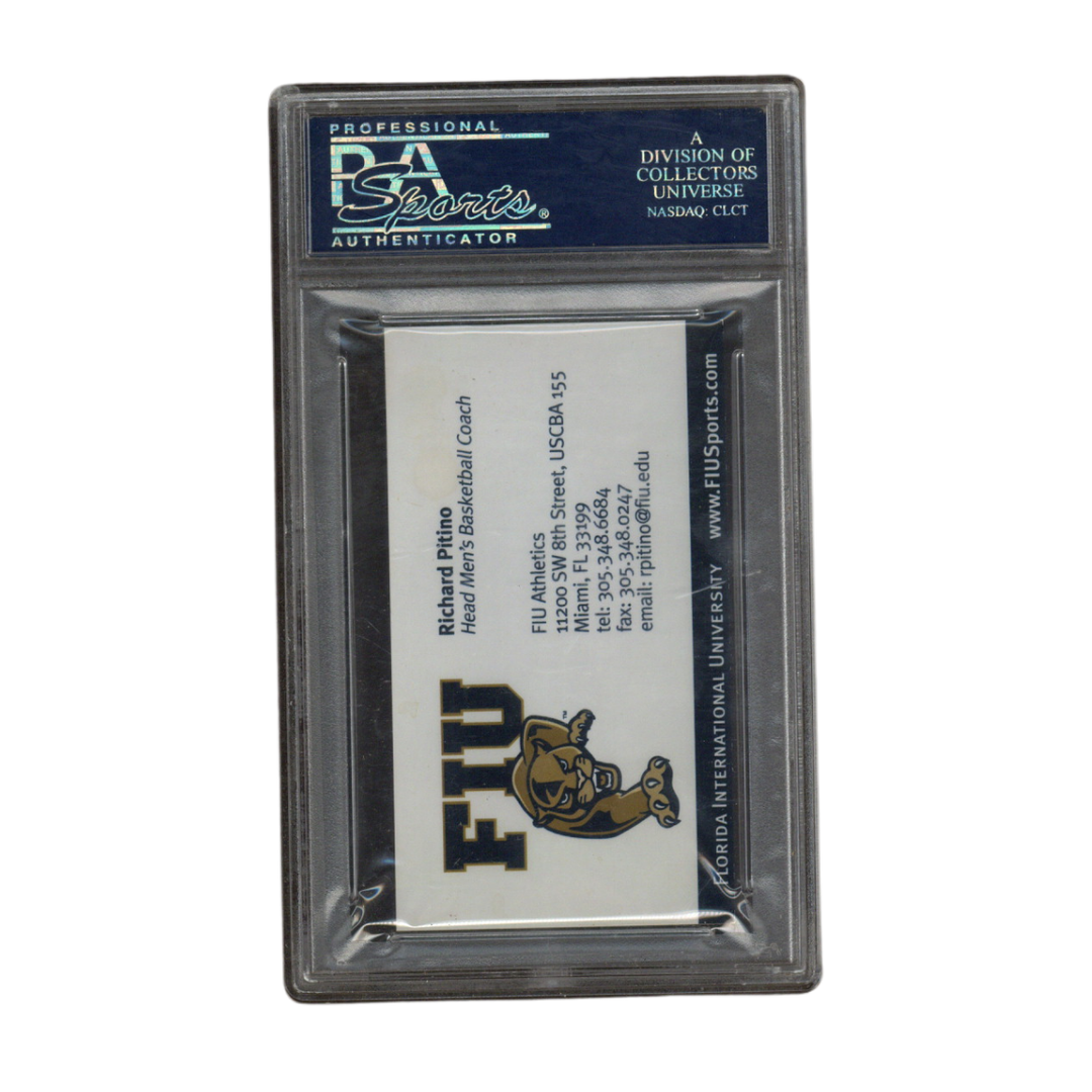 Rick Pitino Autographed Signed Inscribed FIU Basketball Coach Business Card PSA