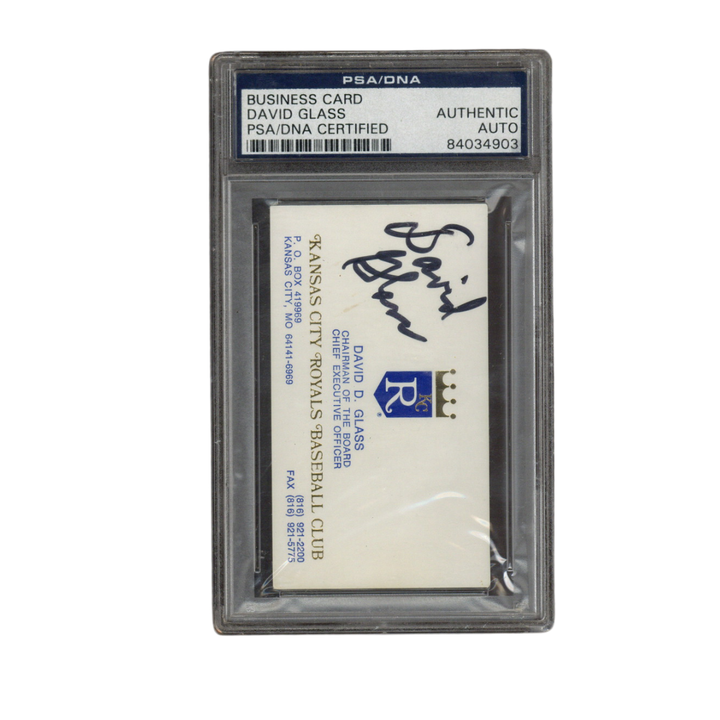 David D Glass Autographed Signed Kansas City Royals Business Card PSA