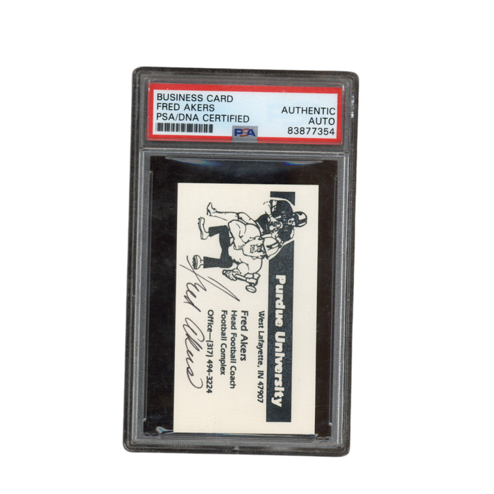 Fred Akers Autographed Signed Purdue Football Head Coach Cut PSA