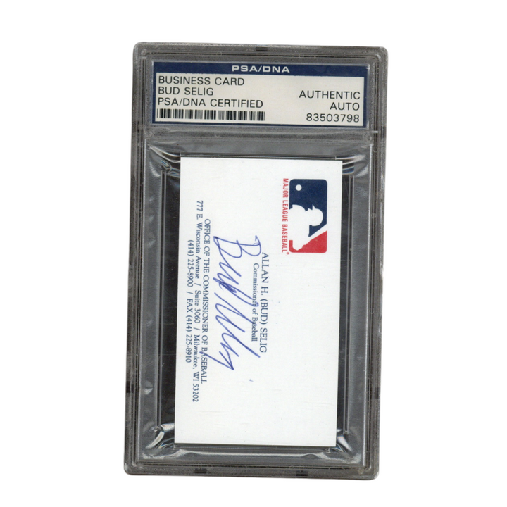 Allan H Bud Selig Autographed Signed The 9th MLB Commissioner Business Card PSA