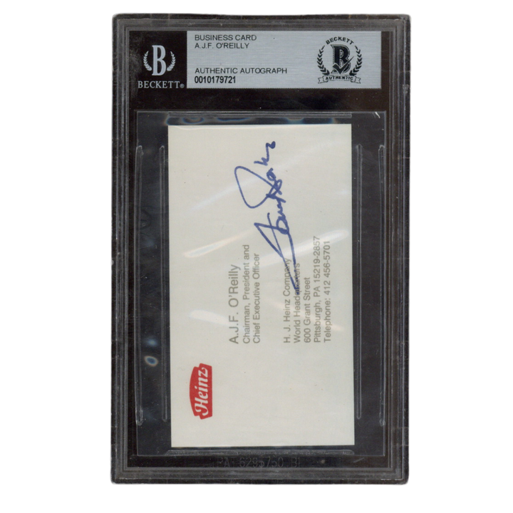 Anthony JF O'Reilly Autographed Signed H J Heinz Company Business Card Beckett