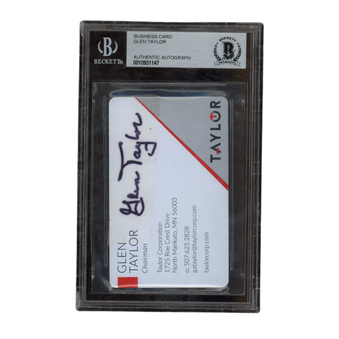 Glen Taylor Autographed Signed Taylor Corporation Business Card Beckett