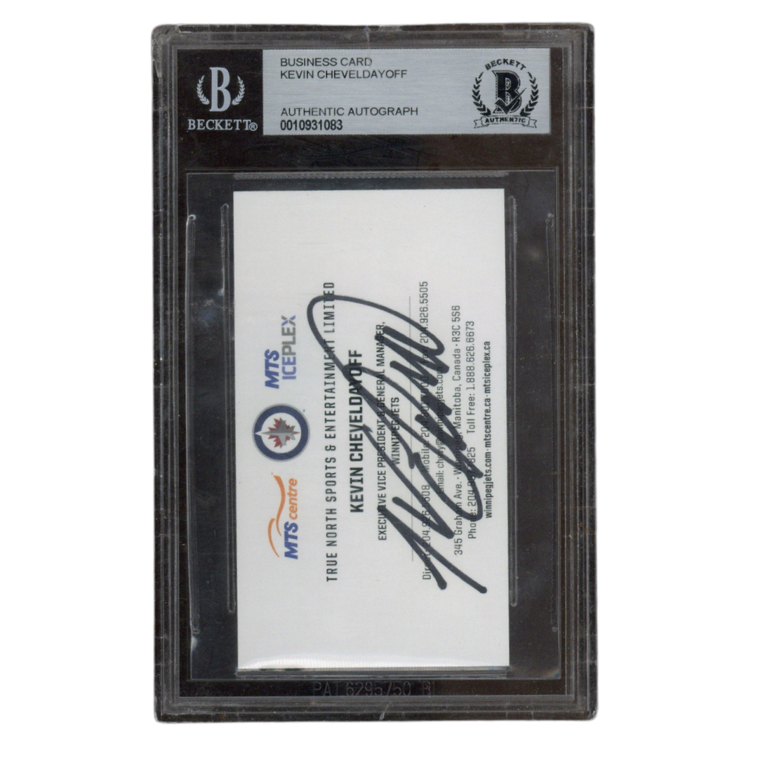 Kevin CheveldayoffAutographed Signed True North Sports Business Card Beckett