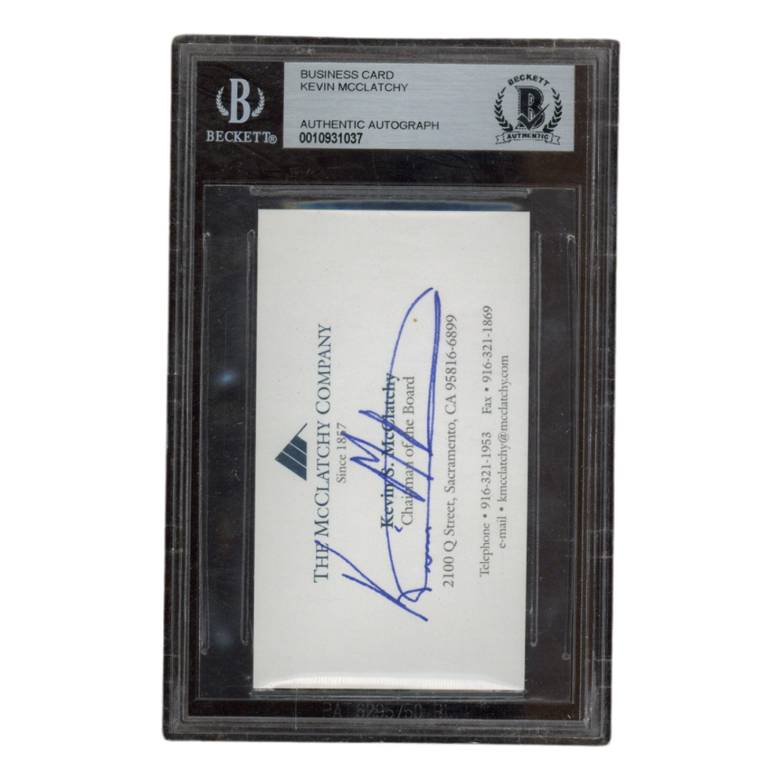 Kevin S McClatchy Autographed Signed The McClatchy Company Business Card Beckett