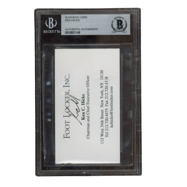 Ken C Hicks Autographed Signed Foot Locker Incorporated Business Card Beckett