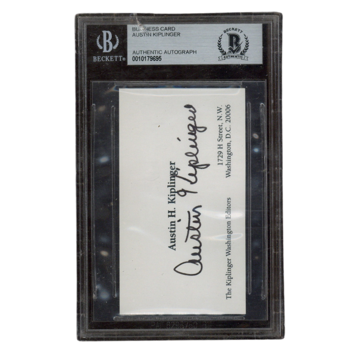 Austin H Kiplinger Signed The Kiplinger Washington Editors Business Card Beckett
