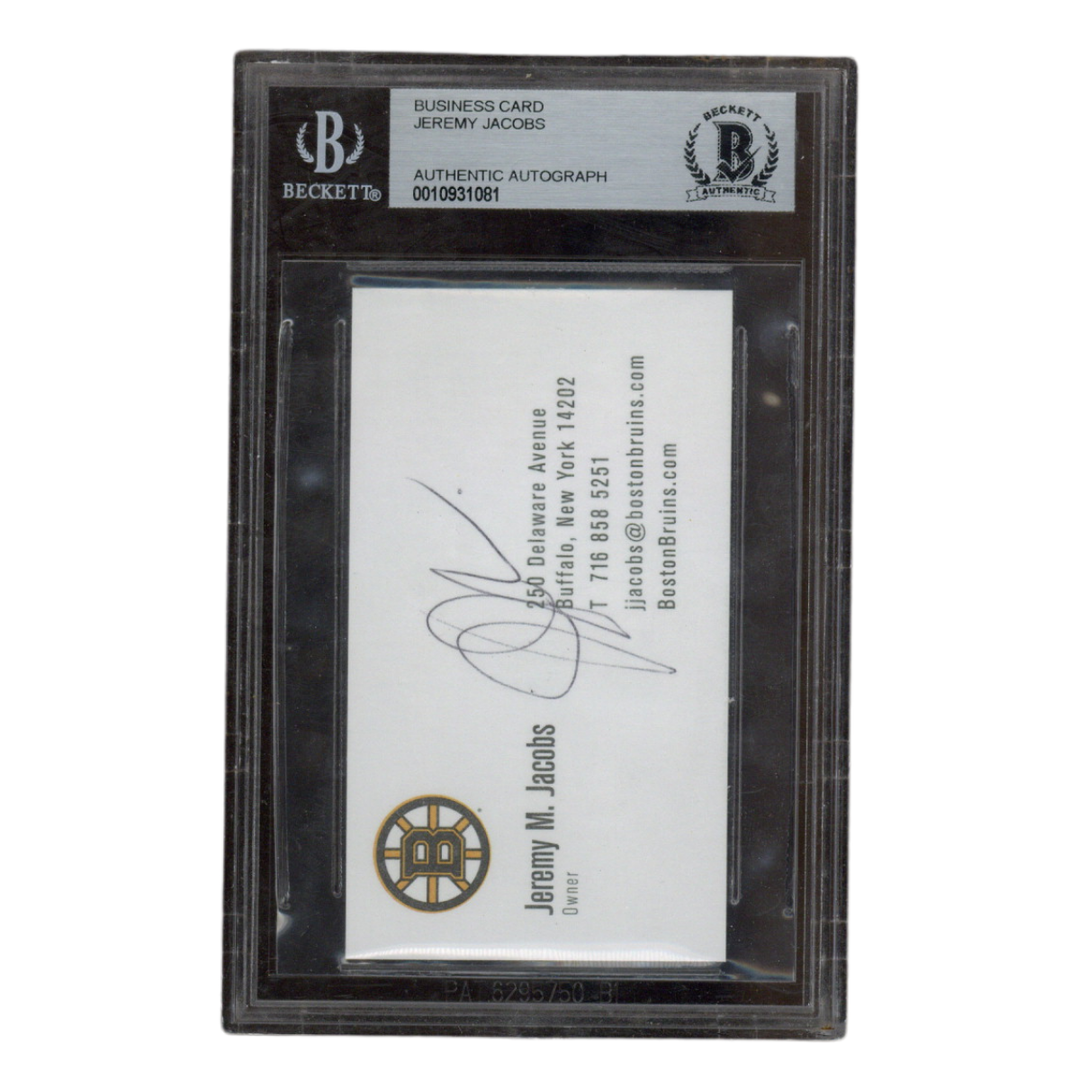 Jeremy M Jacobs Autographed Signed Boston Bruins Business Card Beckett