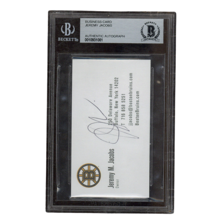 Jeremy M Jacobs Autographed Signed Boston Bruins Business Card Beckett