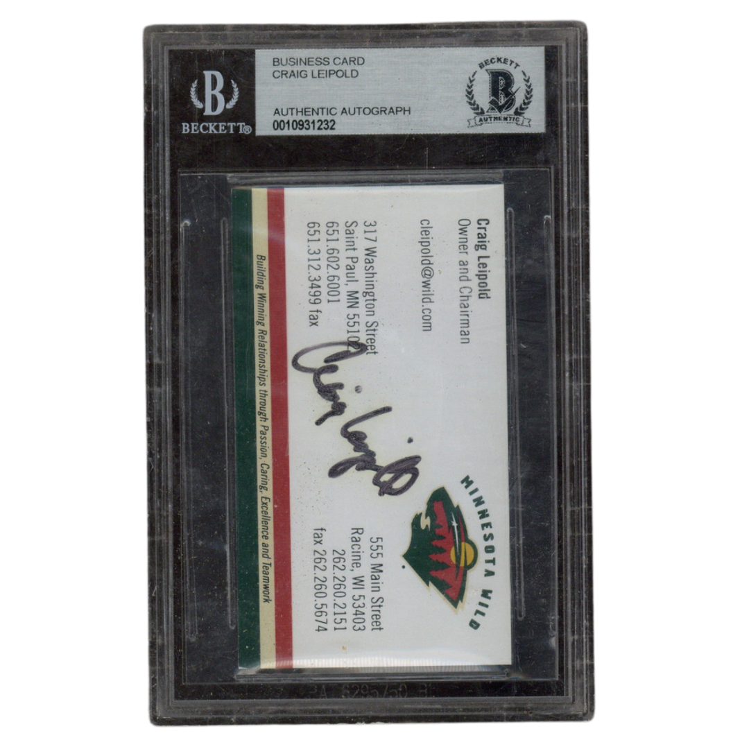 Craig Leipold Autographed Signed Minnesota Wild Business Card Beckett
