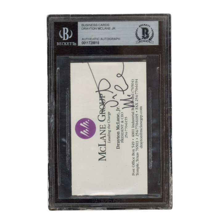 Drayton Mclane Jr Signed Mclane Group Astros Owner Business Card Beckett