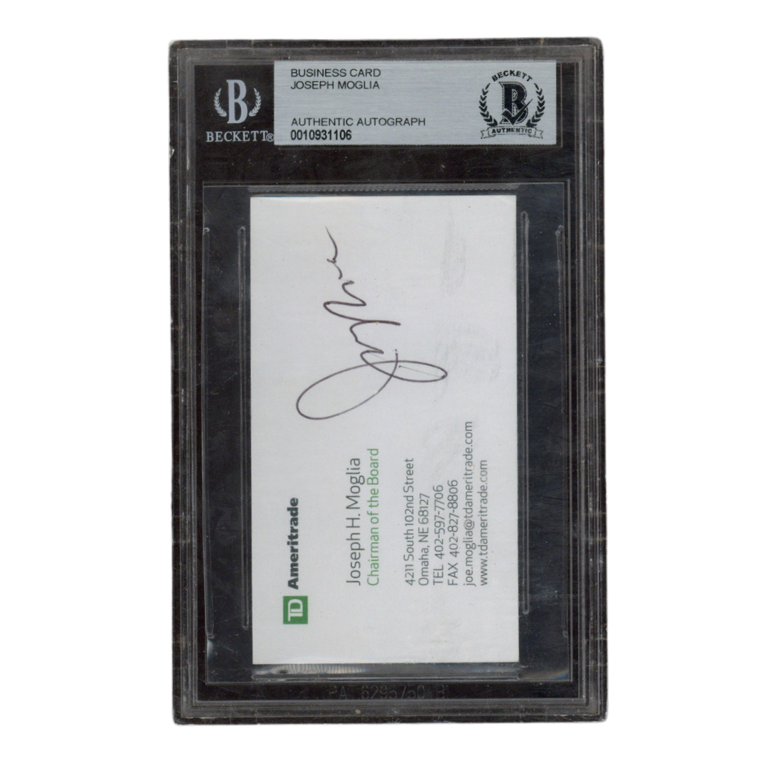 Joseph Moglia Autographed Signed TD Ameritrade Business Card Beckett