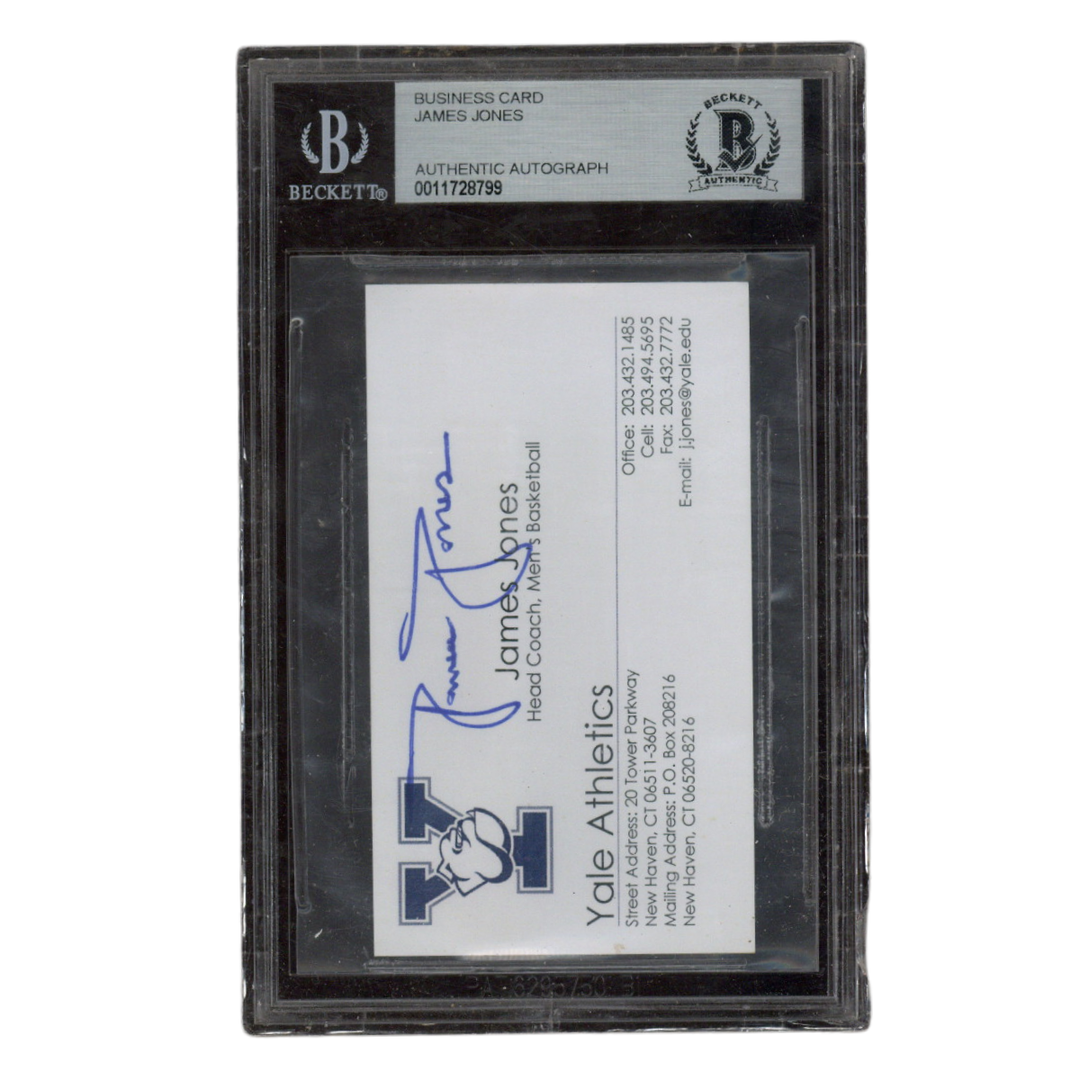 James Jones Autographed Signed Yale Basketball Coach Business Card Beckett