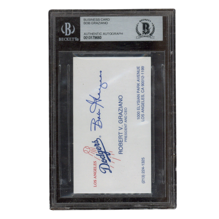 Robert V Graziano Autographed Signed Dodgers CEO Business Card Beckett