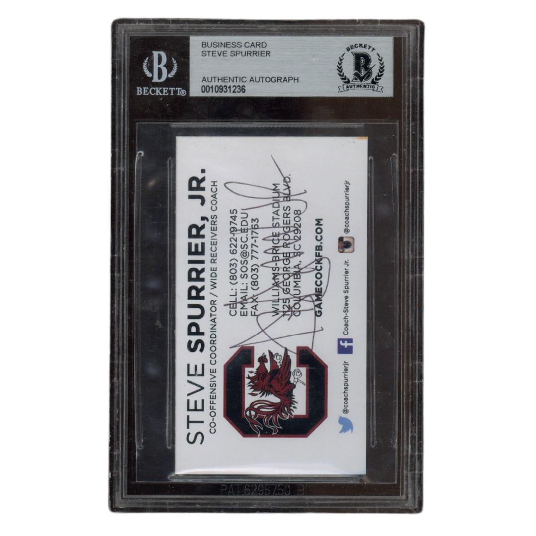Steve Spurrier Jr Autographed Signed South Carolina Business Card Beckett
