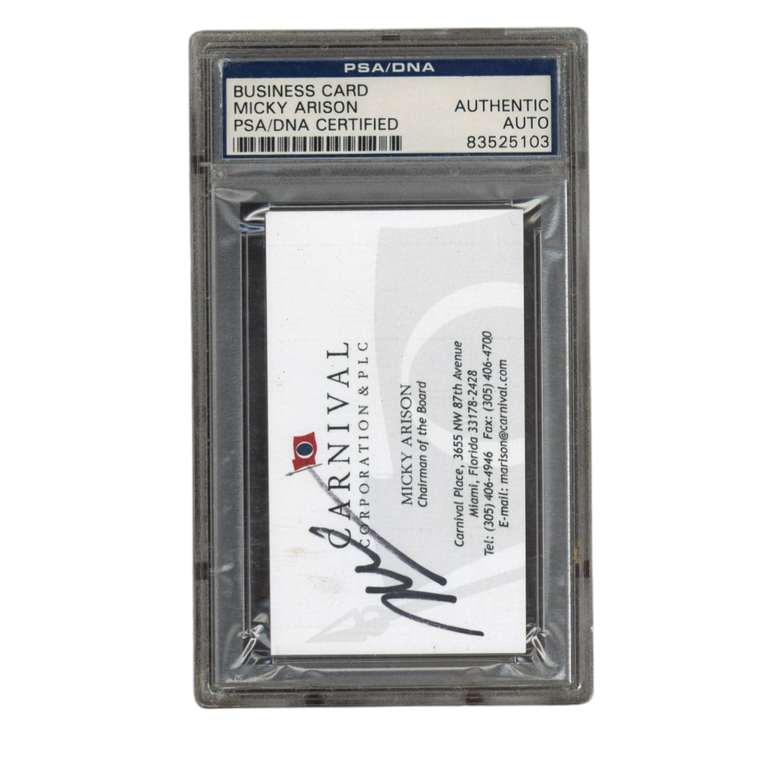 Mickey Arison Autographed Signed Owner of the Miami Heat Business Card PSA