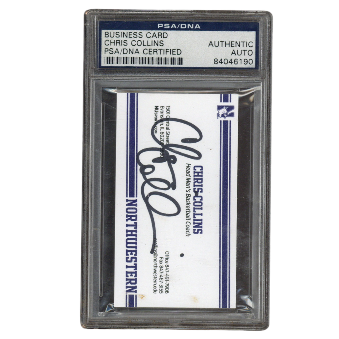 Chris Collins Signed Northwestern Basketball Head Coach Business Card PSA