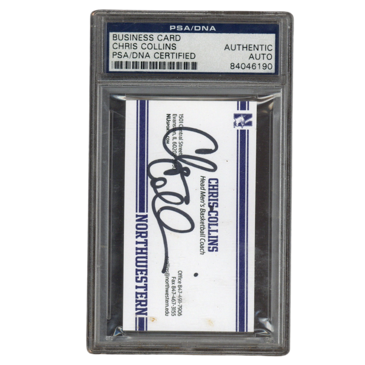 Chris Collins Signed Northwestern Basketball Head Coach Business Card PSA