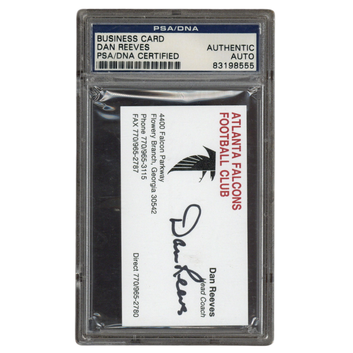 Dan Reeves Autographed Signed Atlanta Falcons Head Coach Business Card PSA