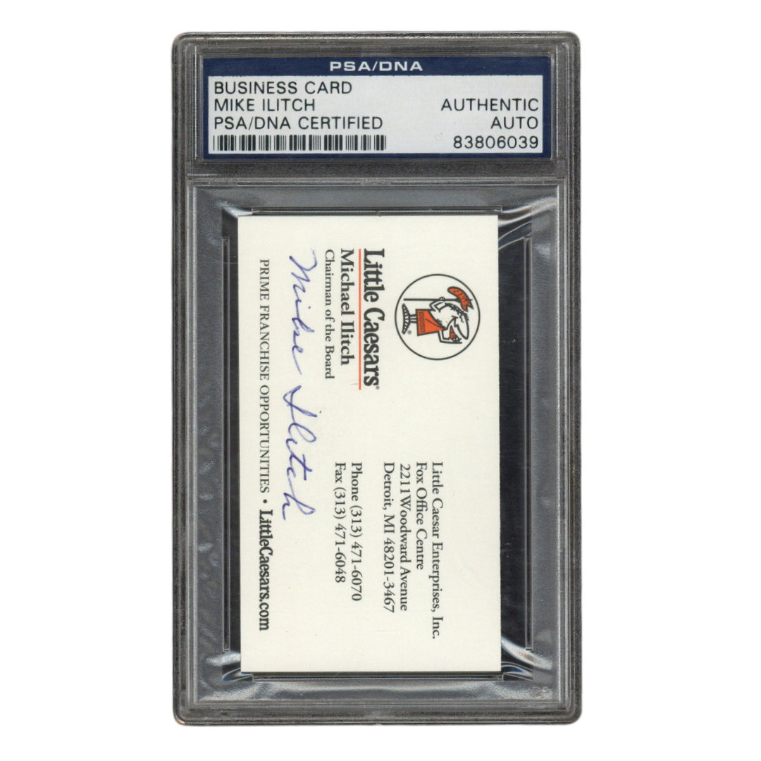Michael Ilitch Autographed Signed Little Caesar Enterprises Business Card PSA