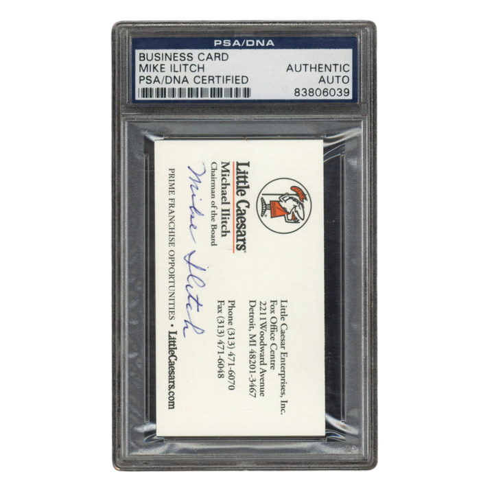 Michael Ilitch Autographed Signed Little Caesar Enterprises Business Card PSA