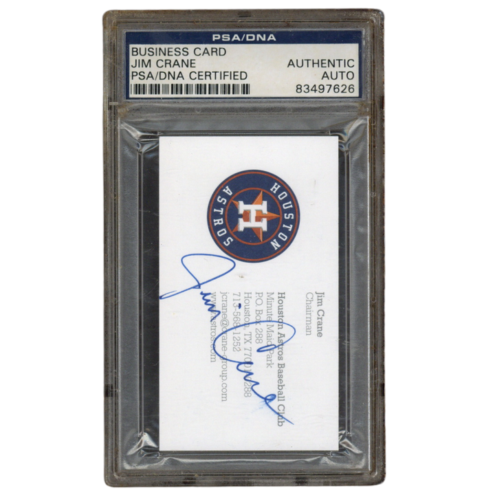 Jim Crane Autographed Signed Houston Astros Business Card PSA