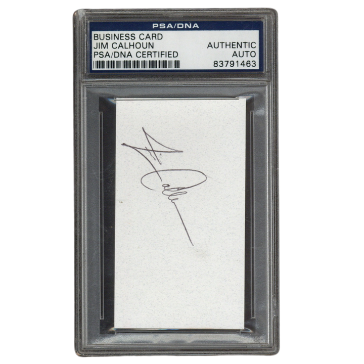 Jim Calhoun Autographed UConn Men's Basketball Head Coach Business Card PSA