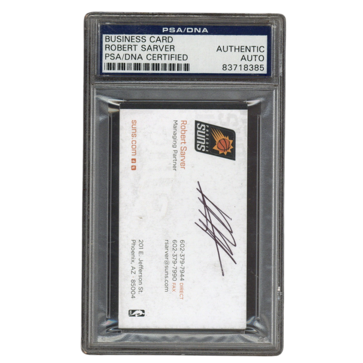 Robert Sarver Autographed Signed Phoenix Suns Owner Business Card PSA