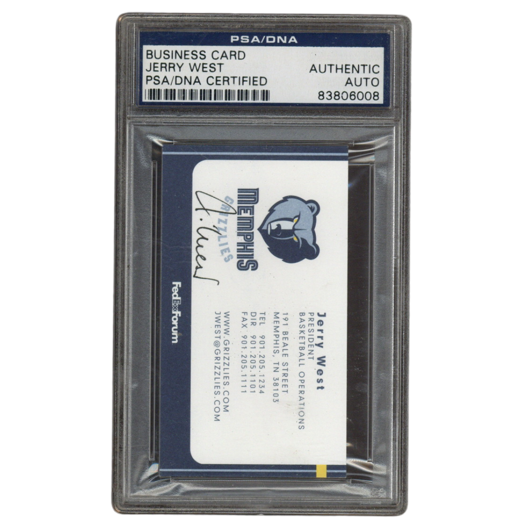 Jerry West Autographed Signed Memphis Grizzlies President Business Card PSA