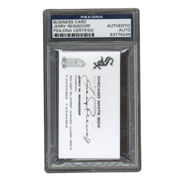 Jerry M Reinsdorf Autographed Signed Chicago White Sox Owner Business Card PSA