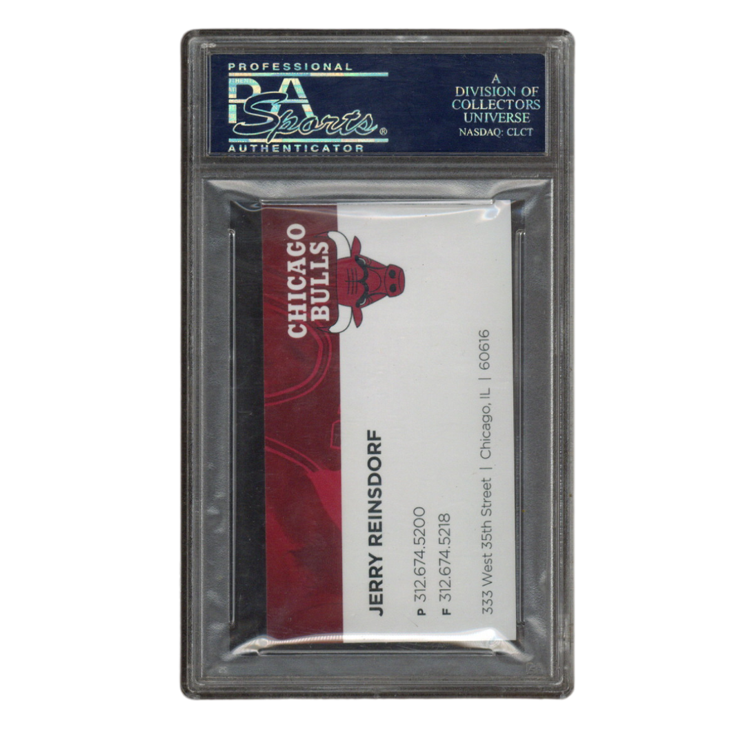 Jerry M Reinsdorf Autographed Signed Chicago White Sox Owner Business Card PSA