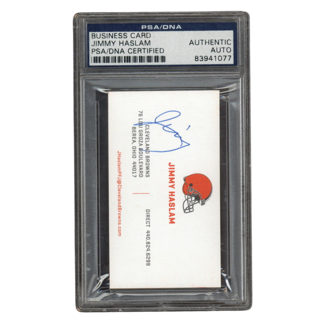 Jimmy Haslem Autographed Signed Owner of the Cleveland Browns Business Card PSA