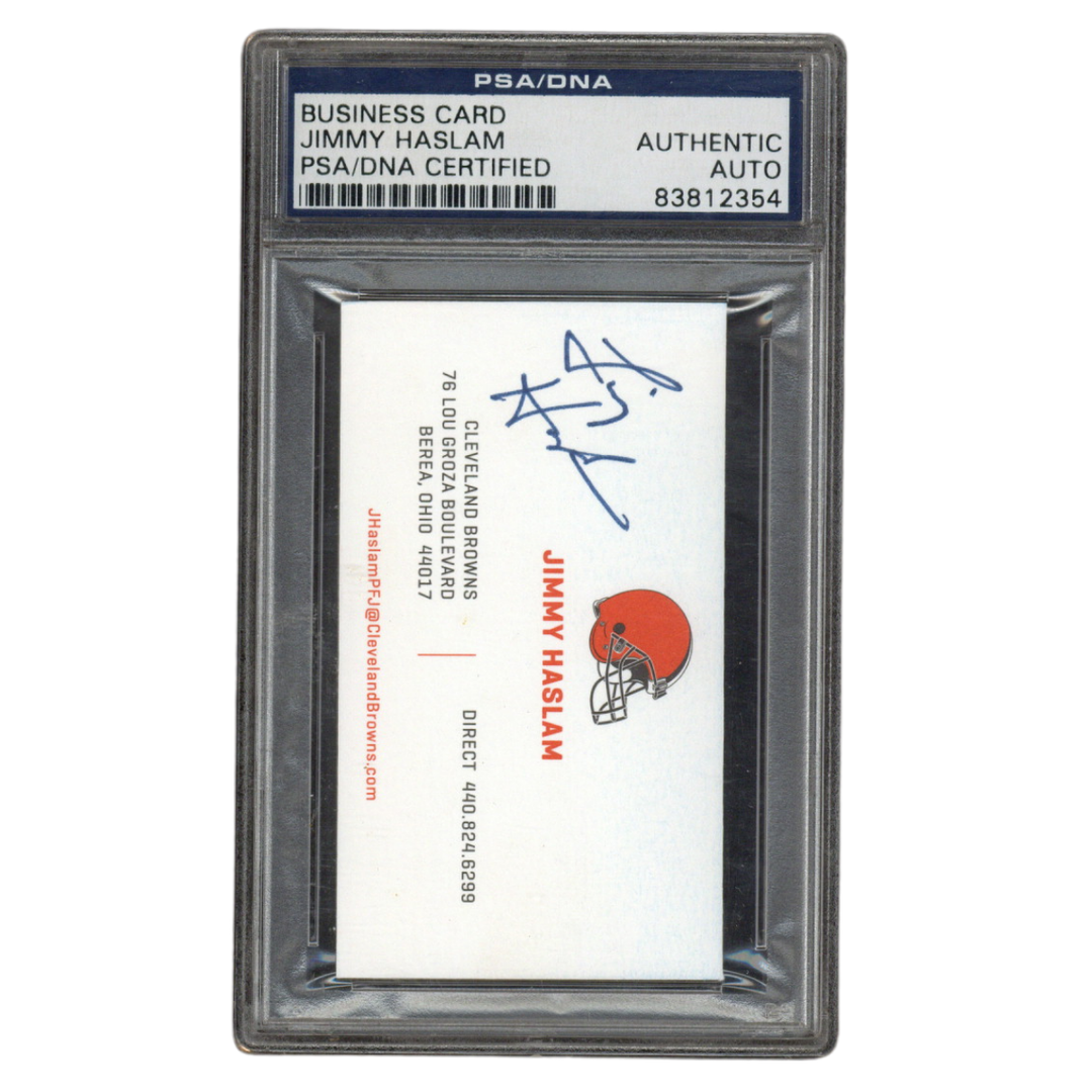 Jimmy Haslem Autographed Signed Owner of the Cleveland Browns Business Card PSA